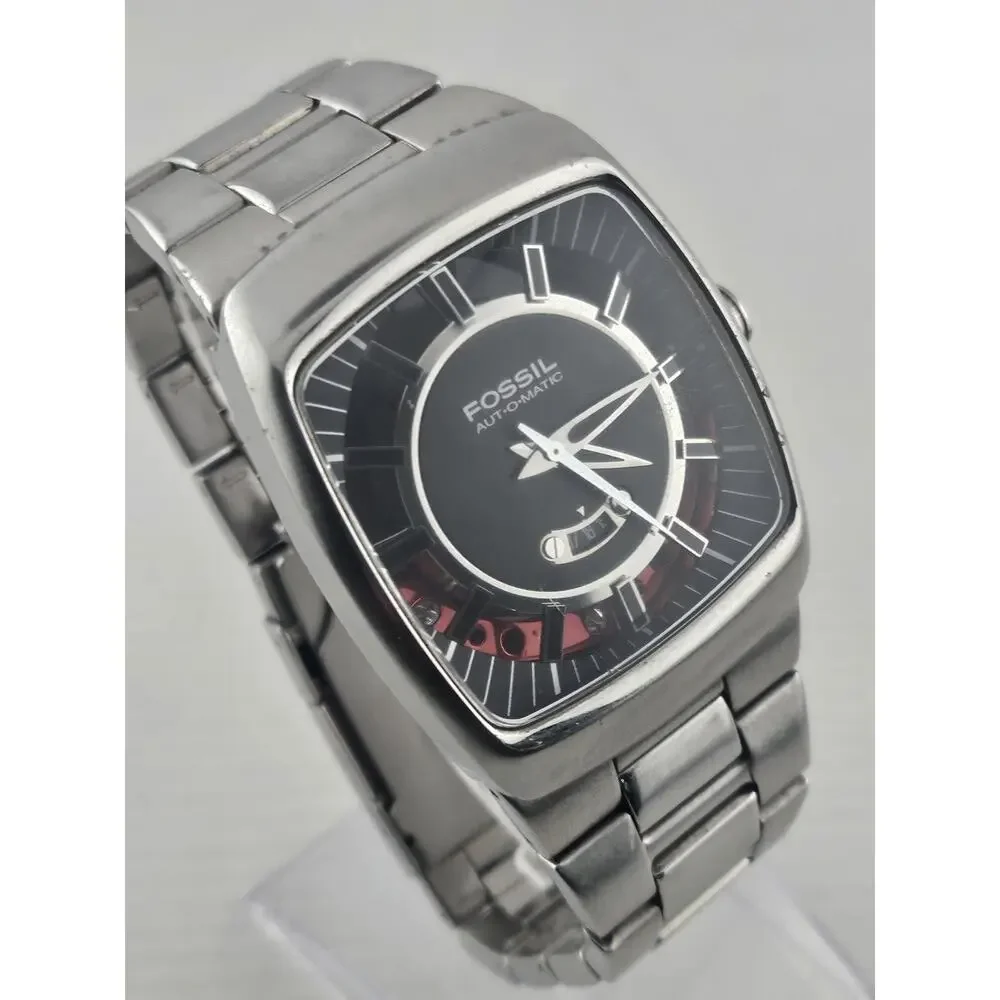 Rare Men's Fossil Arkitekt 21 Jewel Automatic FS4171 Watch Partial Skeleton Dial